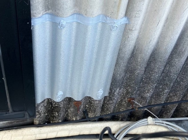 小波スレート　穴塞ぎ完了